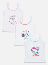 Baby Girls Vest Camisole Sleeveless Innerwear for Easy Wear, Daily Comfort and Wardrobe Essentials - Pack of 3