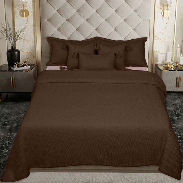 King Size Cotton Jersey Bedcover Chevron Pink - Bodycare