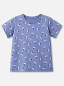 Girls Cotton Printed T-Shirt Round Neck Half Sleeves Casual Wear Top for School, Play and Everyday Outfits