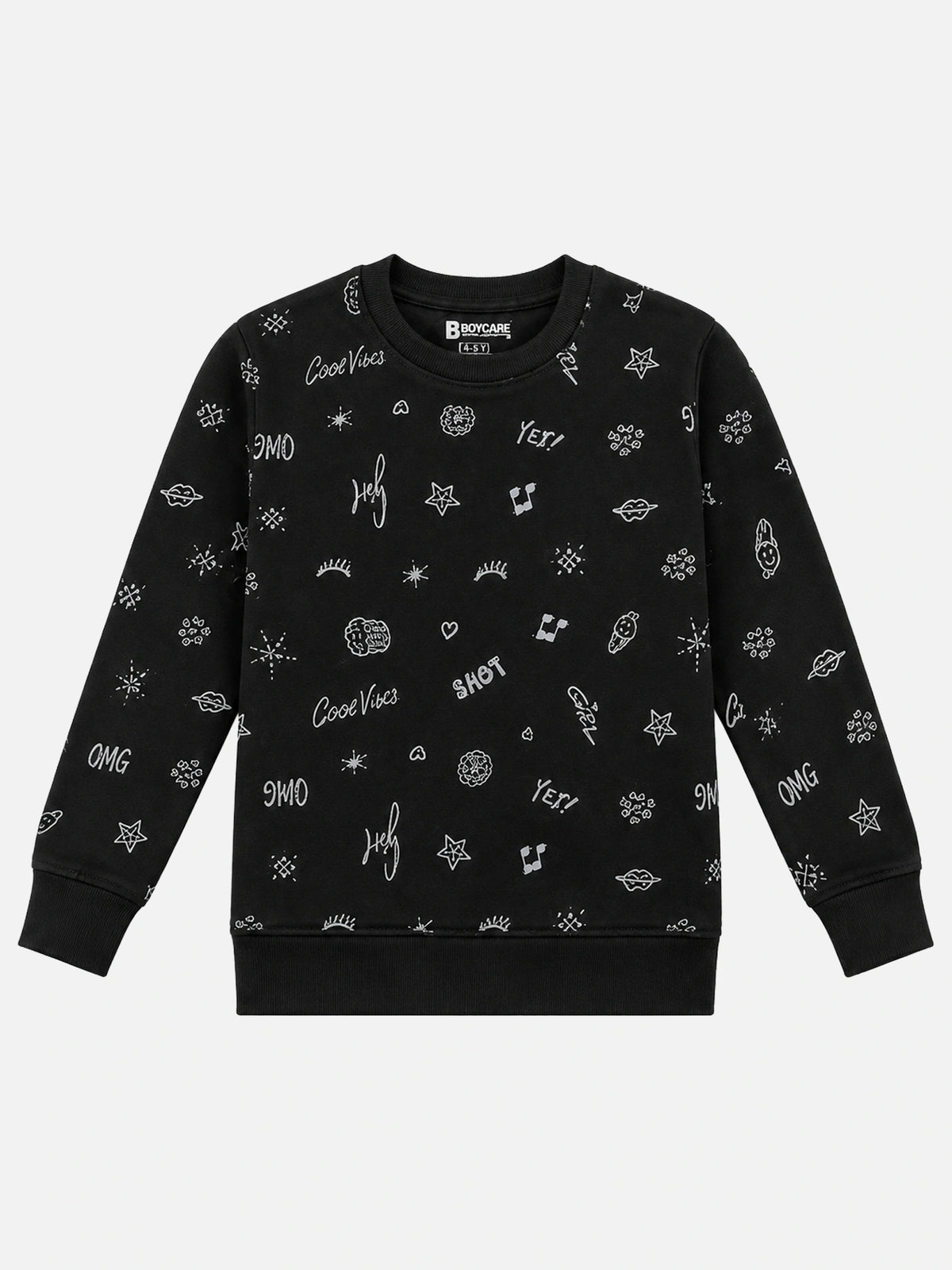Girls Printed Round Neck Full Sleeve Sweatshirt for Casual Wear, Comfortable Coverage and Winter Wardrobe Use - Pack of 1