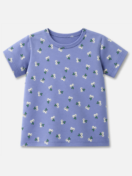 Girls 100% Cotton T-Shirt Round Neck Half Sleeves Pack of 2