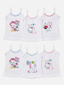 Baby Girls Cotton Rib Vest Camisole and Sleeveless Design for Comfortable Innerwear Essentials - Pack of 6