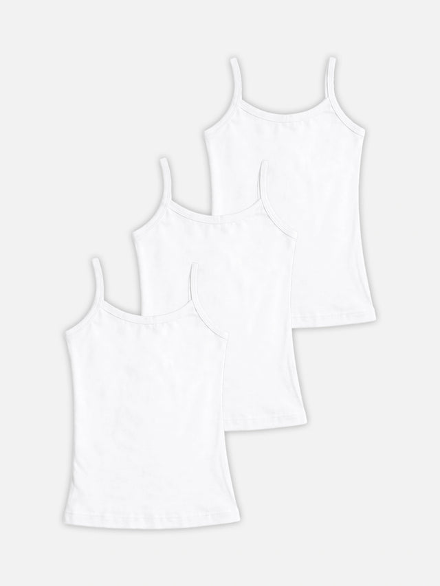 Girls Innerwear Vest Camisole for Everyday Innerwear Comfort, Easy Layering and Regular Use - Pack of 3