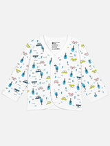 Unisex Thermal Top and Bottom Set with Front Open Full Sleeves Design for Winter Comfort and Easy Dressing - Pack of 1