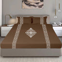 Bodycomfy 100% Cotton Hosiery King Size Fitted Bedsheet – Applique print