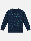 Girls Printed Round Neck Full Sleeve Sweatshirt for Casual Wear, Comfortable Coverage and Winter Wardrobe Use - Pack of 1