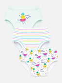 Baby Girls 100% Cotton Inner Elastic Panty with Soft Breathable Fabric for Everyday Innerwear - Pack of 3