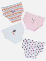 Baby Girls Minnie & Friends Innerwear Panty Cotton Solid with Inner Elastic for Everyday Comfort - Pack of 4