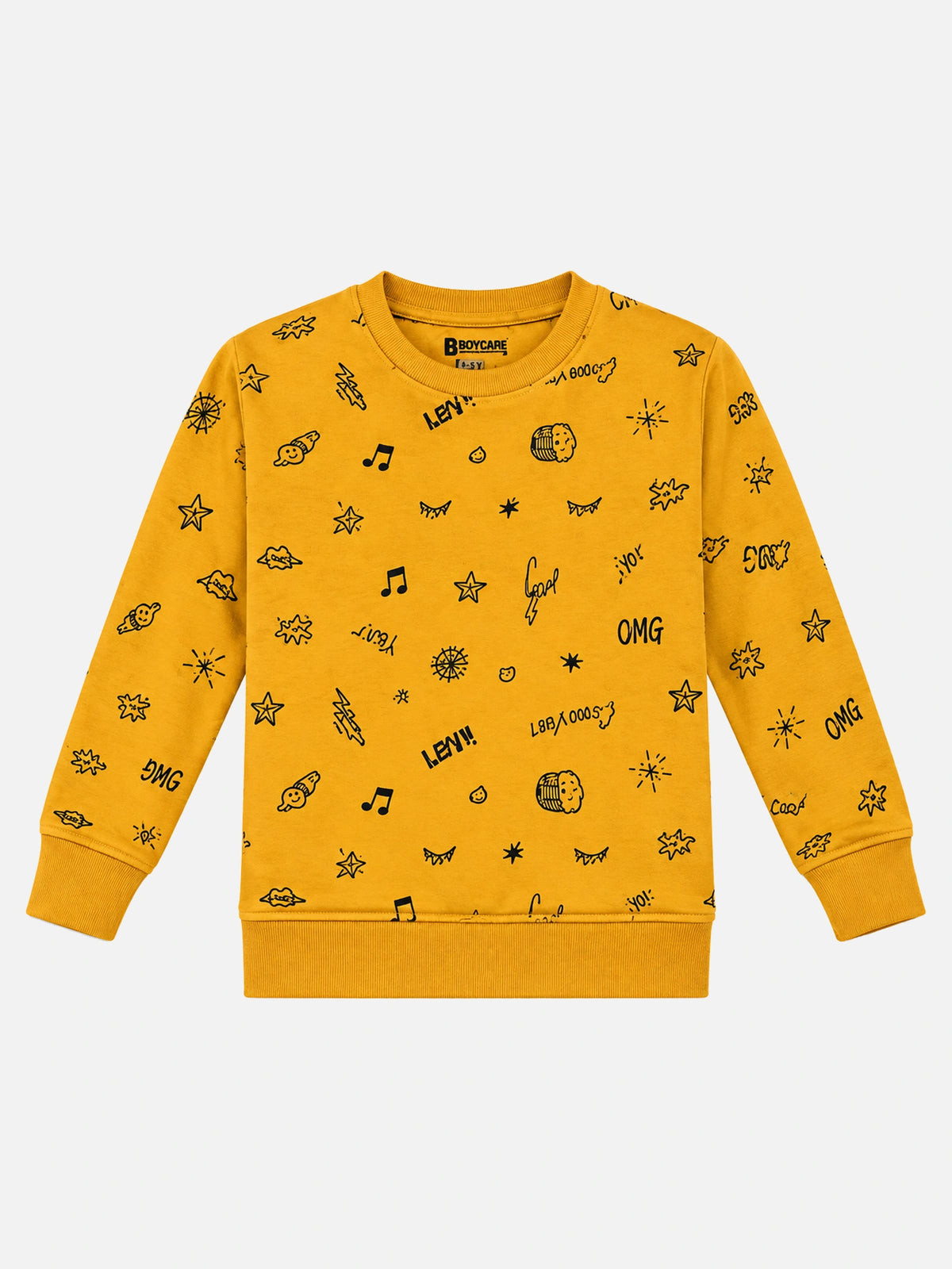 Girls Printed Round Neck Full Sleeve Sweatshirt for Casual Wear, Comfortable Coverage and Winter Wardrobe Use - Pack of 1