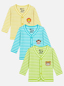 Unisex Baby Front Open Full Sleeves Thermal Top for Warm Winter Innerwear Comfort and Easy Dressing - Pack of 3