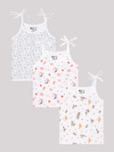 Baby Girls Camisole Sleeveless Vest for Everyday Innerwear Comfort and Easy Layering Essentials - Pack of 3