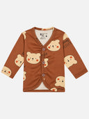 Baby Boys Front Open Full Sleeves Thermal Top with Button Closure for Warm Innerwear and Easy Dressing