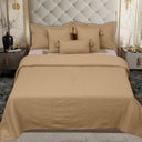 King Size Cotton Jersey Bedcover Camel Beige - Bodycare