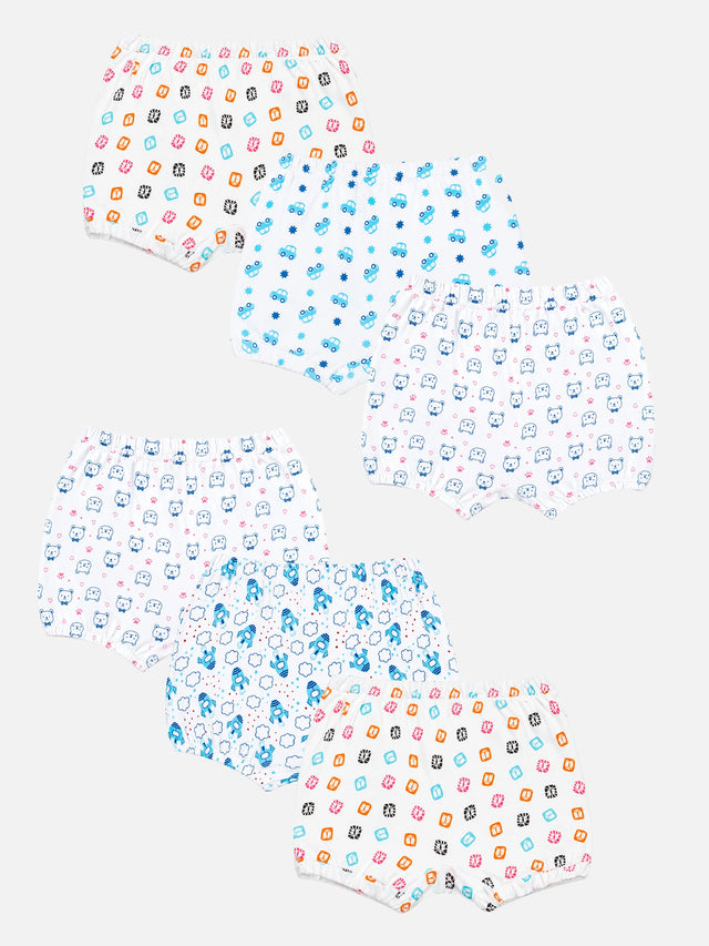 Baby Boys Printed Trunk with Inner Elastic Waistband for Comfortable Innerwear Essentials and Regular Use - Pack of 6