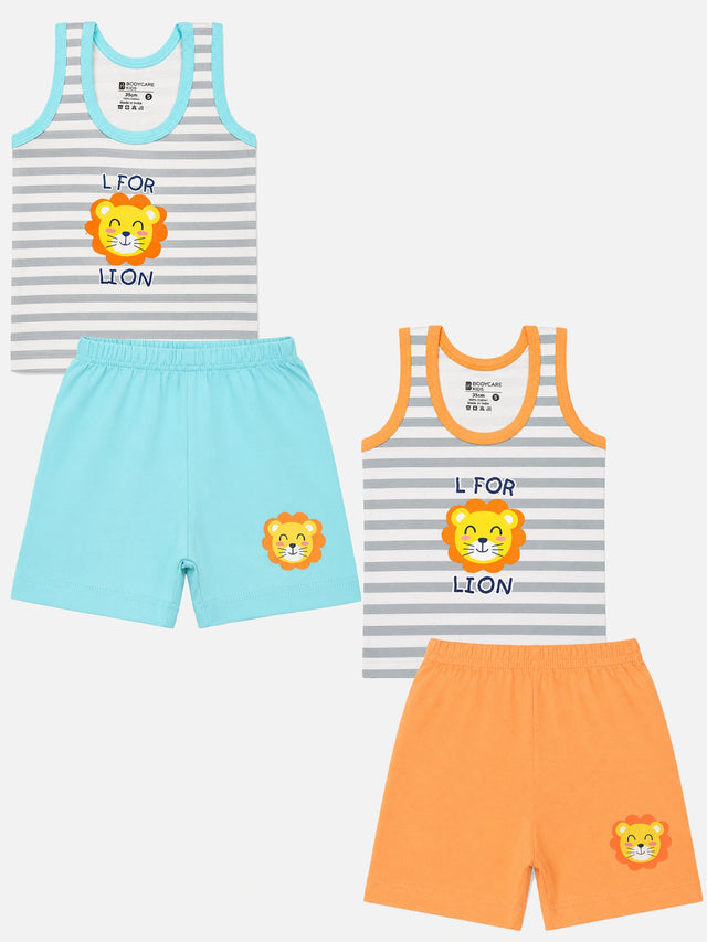Unisex Baby 100% Cotton Top and Bottom Set for Everyday Comfort, Easy Dressing and Regular Use - Pack of 2