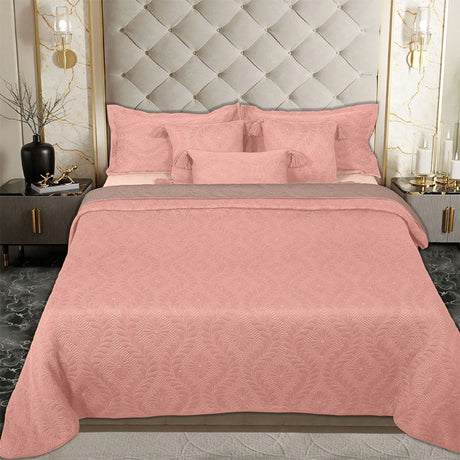 BodyComfy 100% Cotton Hosiery King-Size Fitted Bedcover – Quilted Floral Motif Print