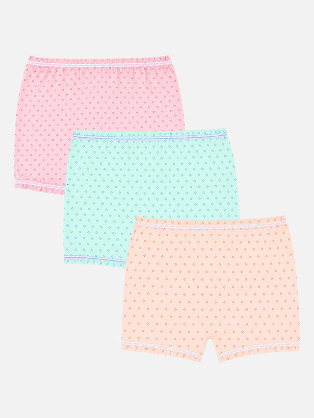 Girls Innerwear Bloomer with Comfortable Coverage for Easy Layering Under Dresses, Everyday Wear and Wardrobe Essentials - Pack of 3