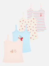 Baby Girls Minnie & Friends Innerwear Vest Camisole Sleeveless for Everyday Comfort, Easy Layering and Wardrobe Essentials - Pack of 4