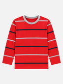 Boys Printed T-Shirt with Round Neck and Full Sleeves for Comfortable Casual Wear and Regular Everyday Use