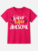 Girls Cotton Typographic Printed T-Shirt Round Neck Half Sleeves Casual Wear Top for School, Play and Weekend Outfits