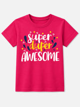Girls Cotton Typographic Printed T-Shirt Round Neck Half Sleeves Casual Wear Top for School, Play and Weekend Outfits