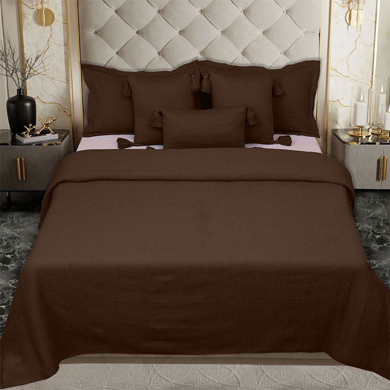 King Size Cotton Jersey Bedcover Camel Beige - Bodycare