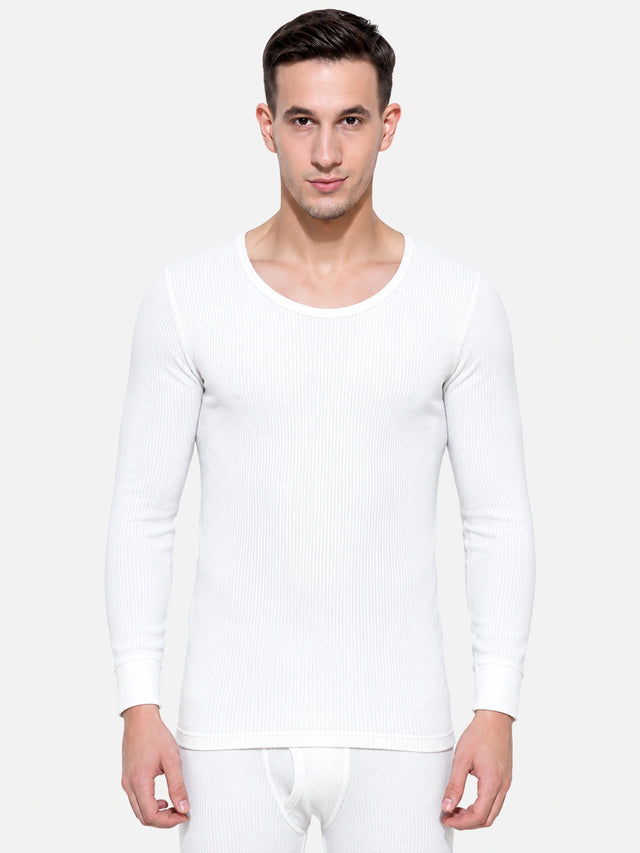 Men Thermal Top with Round Neck and Full Sleeves for Winter Wear, Warm Base Layer Comfort and Regular Use