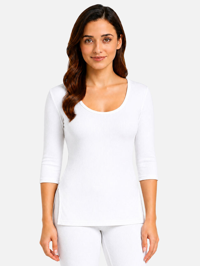 Women Antibacterial Thermal Top with Round Neck and Full Sleeves for Winter Base Layering and Cold-Weather Comfort - Pack of 1