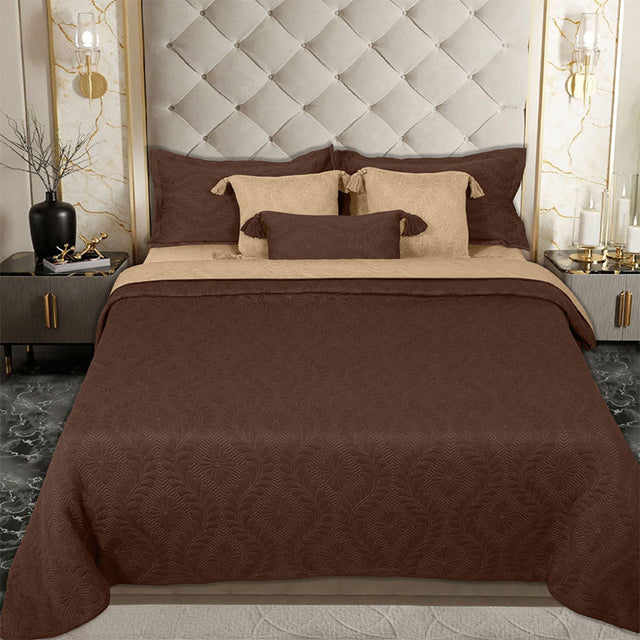 King Size Cotton Jersey Bedcover Floral Embossed - Bodycare