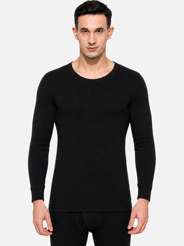 Men Antibacterial Thermal Top with Crew Neck and Full Sleeves for Winter Base Layering and Cold-Weather Comfort - Pack of 1