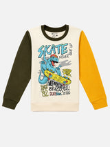 Boys French Terry Printed Full Sleeve Sweatshirt with Soft Cotton Winter Comfort and Regular Wardrobe Use