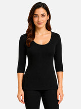 Women Antibacterial Round Neck Thermal Top with Full Sleeves for Cold-Weather Layering and Winter Innerwear Comfort
