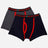 Boys' boxer briefs multipack, navy and grey, with red trim and elastic waistband