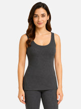 Women Cotton Antibacterial Sleeveless Thermal Top with Round Neck Regular Fit for Winter Layering Comfort - Pack of 1