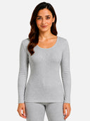Women Round Neck Thermal Top with Full Sleeves for Cold Weather Wear, Warm Base Layer Use and Everyday Comfort