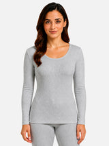 Women Round Neck Thermal Top with Full Sleeves for Cold Weather Wear, Warm Base Layer Use and Everyday Comfort