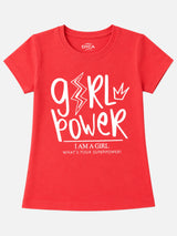 Girls 100% Cotton Typographic Printed Round Neck Half Sleeve T-Shirt for Everyday Casual Wear and Regular Wardrobe Use