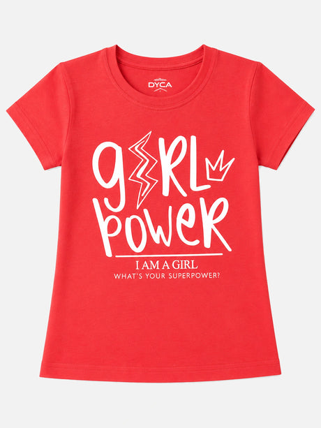 Girls 100% Cotton T-Shirt Round Neck Half Sleeves