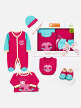 Bodycare Newborn Baby Gift Set for Boys & Girls, Cotton Clothing Set, Hospital Ready Combo Gift Hamper (5 Pcs, 0-6 Months)