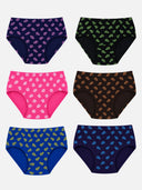 Baby Girls Printed Panty with Inner Elastic Waistband for Comfortable Everyday Innerwear Essentials - Pack of 6