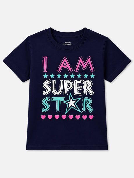 Girls T-Shirt Round Neck Half Sleeves