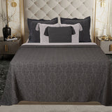 BodyComfy 100% Cotton Hosiery King-Size Fitted Bedcover – Geometrical Quilted Pattern