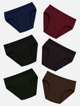 Boys 100% Cotton Innerwear Briefs with Comfortable Fit Styling for Everyday Essentials and Regular Use - Pack of 6