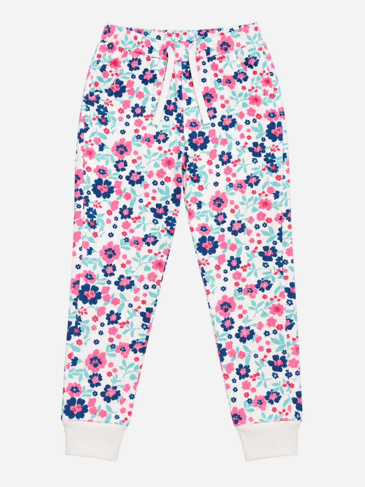 Girls French Terry Printed Track Pant with Regular Fit for Casual Wear, Lounge Comfort and Regular Use