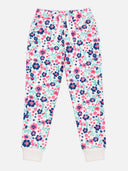 Girls French Terry Printed Track Pant with Regular Fit for Casual Wear, Lounge Comfort and Regular Use