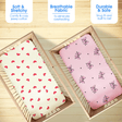 All Over Print Fitted Cot Sheet Pack of 2 - Bodycare