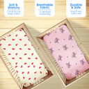 All Over Print Fitted Cot Sheet Pack of 2 - Bodycare
