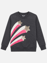 Girls Round Neck Full Sleeve Sweatshirt with Comfortable Fit for Casual Wear, Lounge Comfort and Regular Use