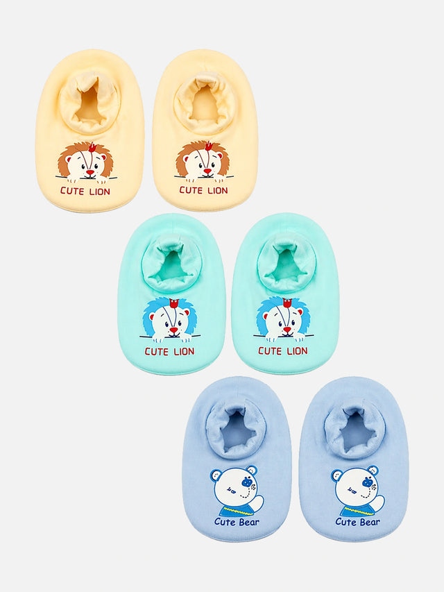 Baby Booties for Regular Baby Care, Gentle Foot Coverage and Everyday Wardrobe Essentials - Pack of 3