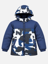 Boys Polyester Quilted Hooded Winter Jacket with Full Sleeves for Warm Casual Wear and Outdoor Comfort - Pack of 1